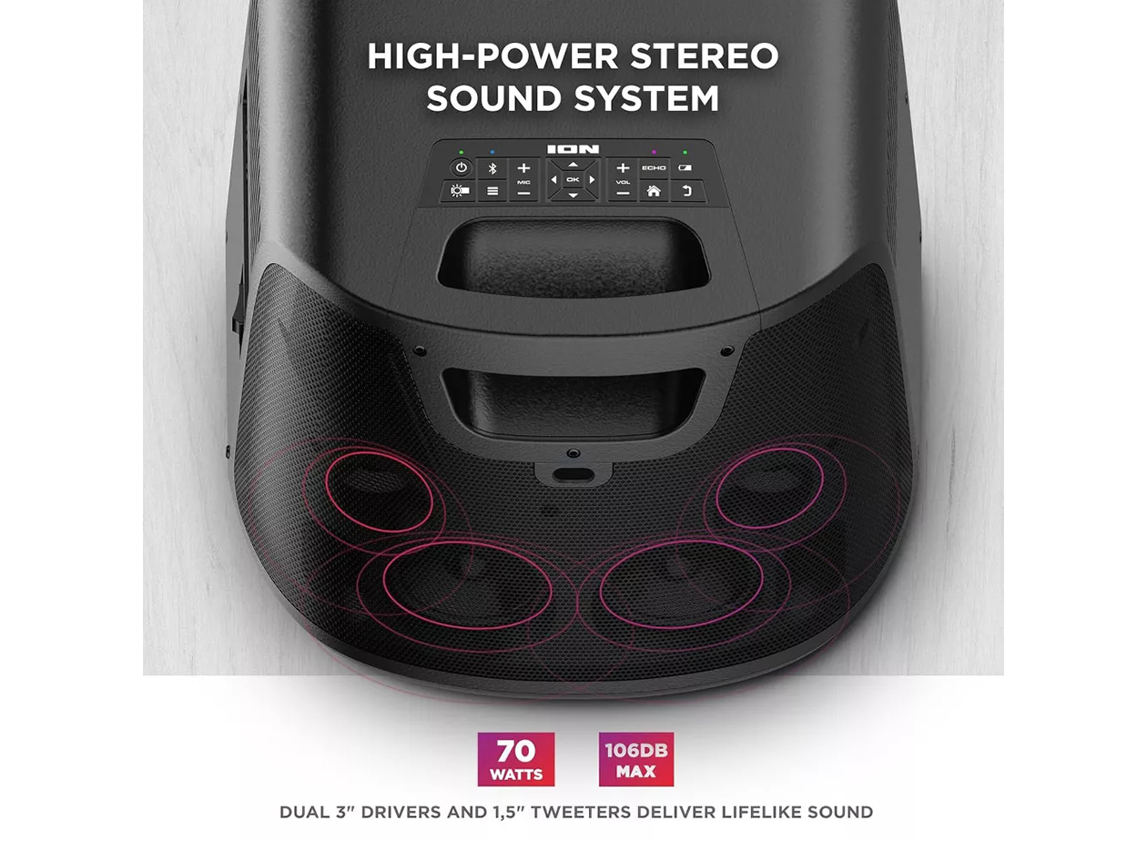 ION Portable HD Outdoor Projector with Bluetooth, Speakers & Microphone