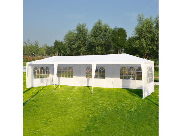 Costway 10'x30' Party Wedding Outdoor Patio Tent Canopy Heavy duty Gazebo Pavilion Event - White