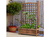 Costway Solid Wood Planter Box with Trellis Weather-Resistant Outdoor 25''x11''x48'' Dark Brown