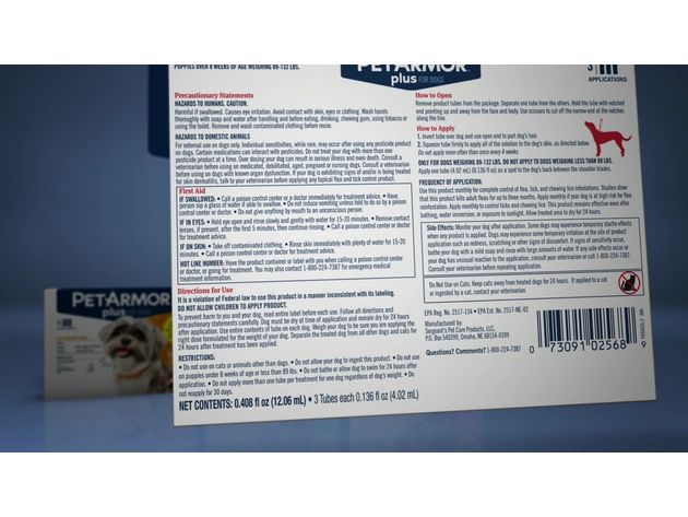 PetArmor Plus Flea and Tick Prevention Waterproof Topical Treatment for Dogs, 3 Count