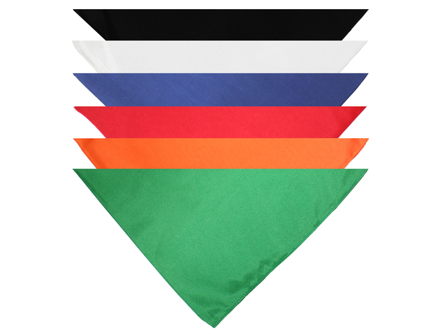 Pack of 9 Triangle Cotton Bandanas - Solid Colors and Polyester - 30 in x 20 in x 20 in - Red