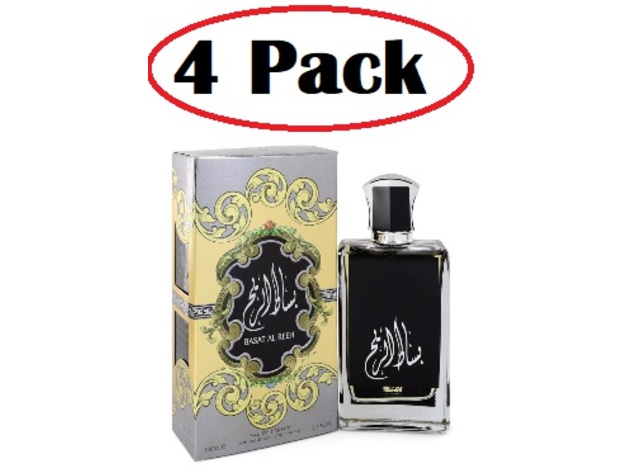 4 Pack of Rihanah Basat Al Reeh by Rihanah Eau De Parfum Spray (Unisex) 3.4 oz