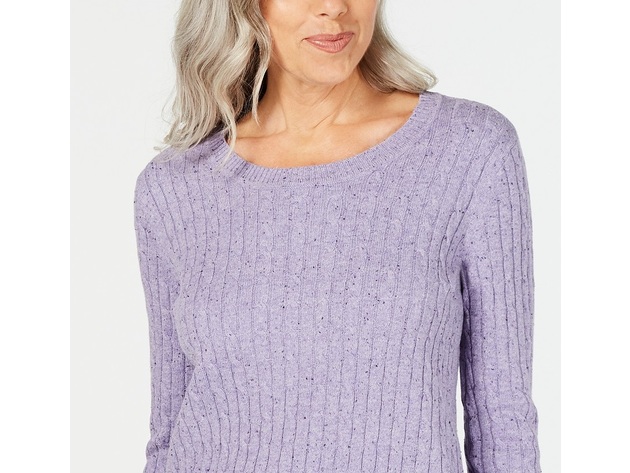 Karen Scott Women's Cable-Knit Sweater  Blue Size Large