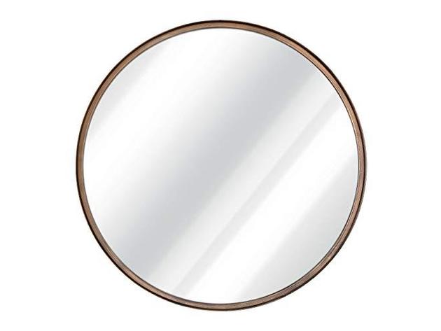 HBCY Creations Beautiful Metal Round Wall Mirror, 27.5" - Brushed Bronze (Refurbished)