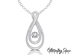 Glittering Stars Dancing Diamond Pendant Necklace in Sterling Silver with chain