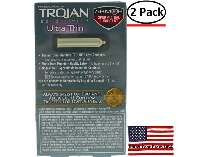 2 Pack ) Trojan Sensitivity Ultra Thin Armor Spermicidal Lubricated Condoms  12 Pack | StackSocial