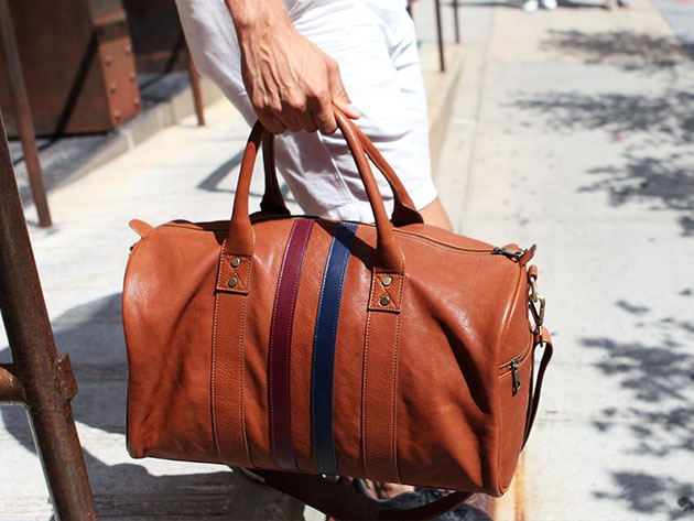 Leather Duffle Bag (Brown)