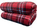 Spyder Sherpa Lined Flannel Ultra Plush Bed Blanket Interwoven Strength - King 90"x102" Red+Black