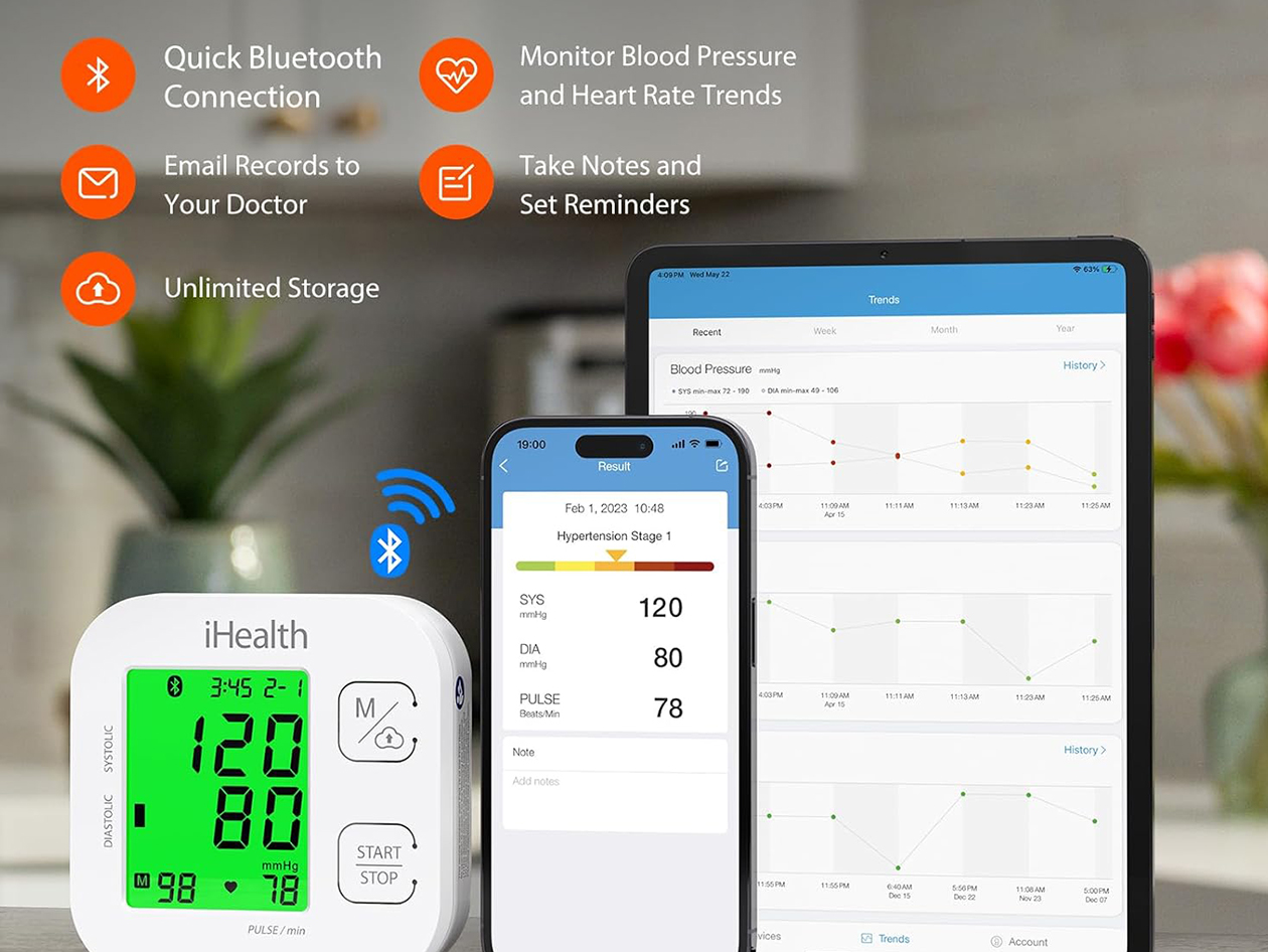 iHealth Connected Upper Arm Blood Pressure Monitor