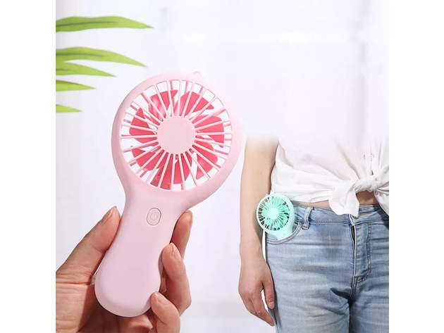 Handheld Battery Operated Fan (Pink)