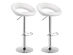 Costway Set Of 2 Bar Stools Adjustable PU Leather Barstools Swivel Pub Chairs White