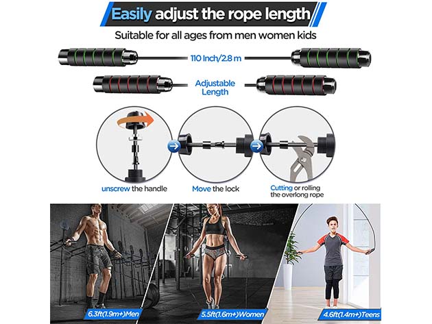 Let' s Jump Tangle-Free Skipping Rope (Red)