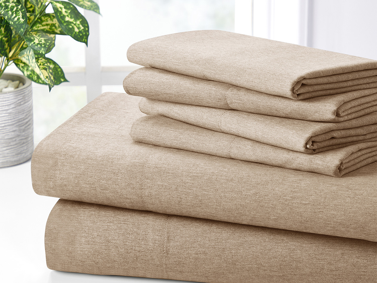 Bamboo Blend Chambray Sheet Set (Oatmeal/Full)