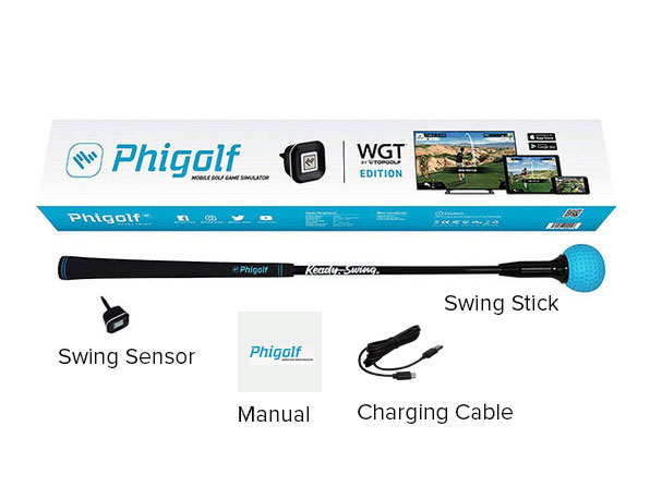 PhiGolf: Mobile & Home Smart Golf Simulator with Swing Stick (2-Pack)