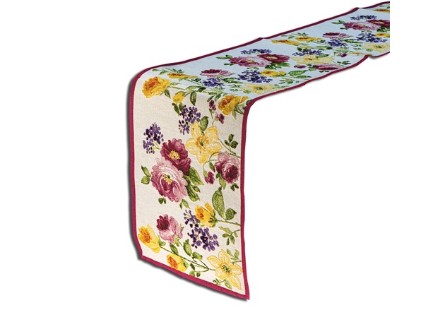 Homvare Christmas Table Full Length Runner for Holiday Dinner, Parties, Home Décor Woven Tapestry 13”x72” - Beige