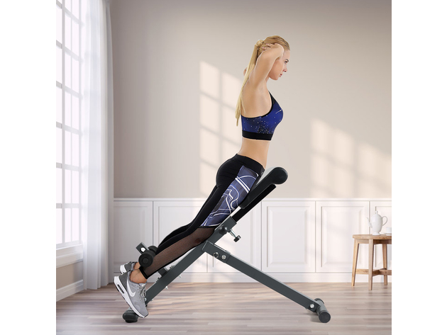 Goplus adjustable ab back bench hyperextension exercise abdominal roman chair new arrivals