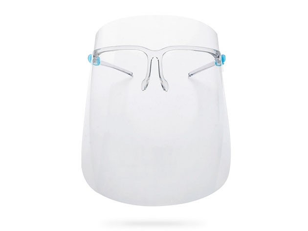 Full Coverage Reusable Safety Face Shield with Glasses Frame (6-Pack ...
