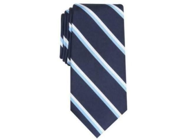 Club Room Men's Classic Stripe Tie  Dark Blue Size Regular