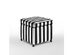 Harrison Storage Cube Ottoman Velvet Black & White