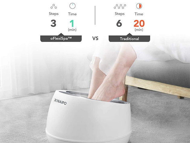 oFlexiSpa™ Steam Foot Spa Bath Massager