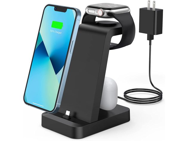 Charger Station for iPhone Multiple Devices - 3 in 1 Fast Wireless Charging Dock Stand