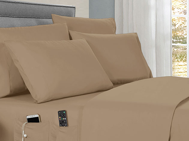 Kathy Ireland 6-Piece Smart Sheet Set (Taupe/King)