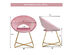 Costway Modern Velvet Accent Chair Upholstered Vanity Chair w/Golden Metal Leg - Pink