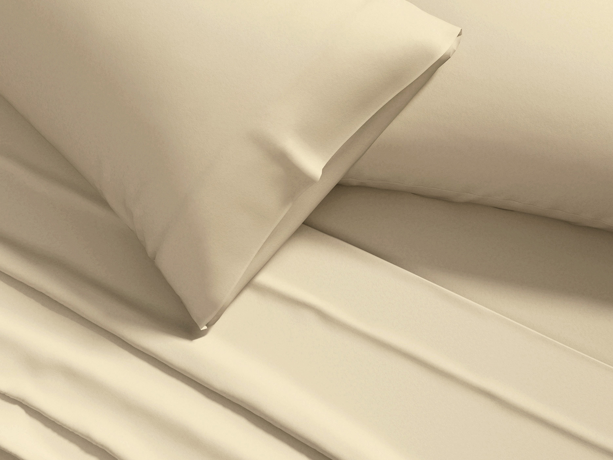 4-Piece Pre-Washed Microfiber Sheet Set (Natural/Queen)