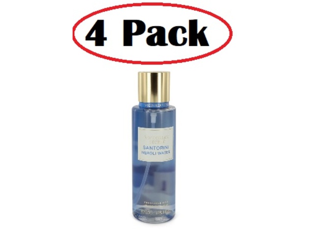 4 Pack of Victoria's Secret Santorini Neroli Water by Victoria's Secret Fragrance Mist Spray 8.4 oz