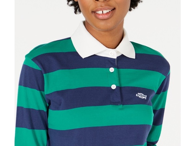 Dickies Women's Cotton Rugby Shirt Blue Size X-Small