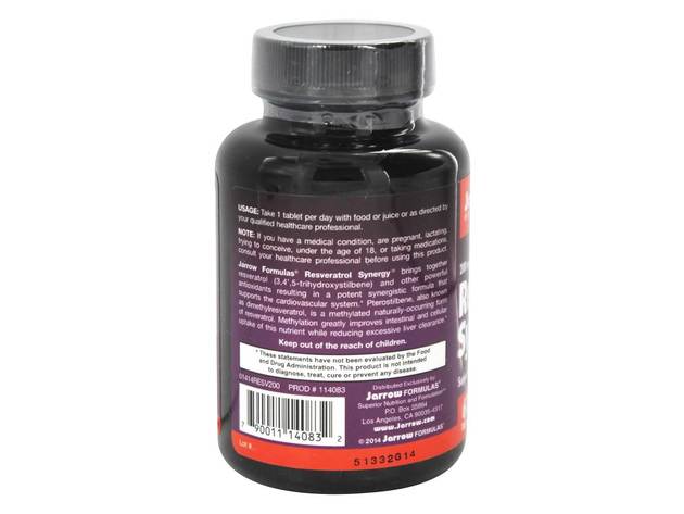 Jarrow Formulas - Resveratrol Synergy 200 mg. - 60 Tablet(s) with Pterostilbene