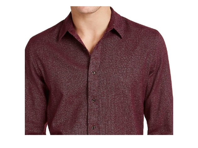 American Rag Men's Matt Regular-Fit Brushed Twill Shirt Red Size Medium