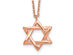 Rose Plated Sterling Silver Polished Star Of David Necklace with Chain (16.5 Inches)