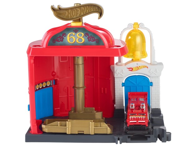 Hot Wheels City Downtown Fire Station Spinout Storytelling Playset, Suggested For Kids Ages 4-8