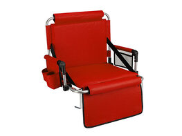 Folding Stadium Seat with Arms & Pockets (Red)