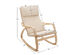 Costway Set of 2 Bentwood Rocking Chair Relax Rocker Lounge Chair w/Fabric Cushion - Beige