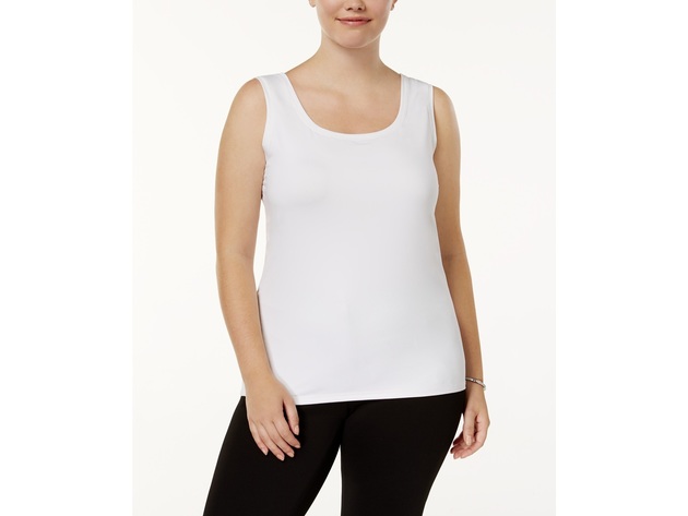 Alfani Women's Plus Size Scoop-Neck Basic Tank White Size XExtra Large