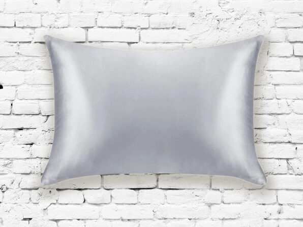 silver silk pillowcase