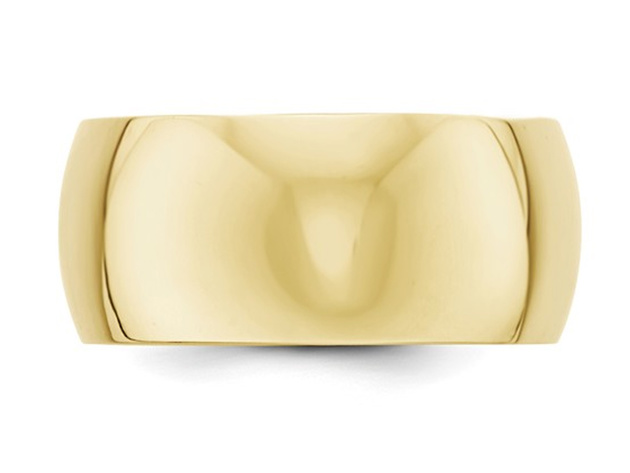 Mens 10K Yellow Gold Solid Polished 10mm Wedding Band - 12