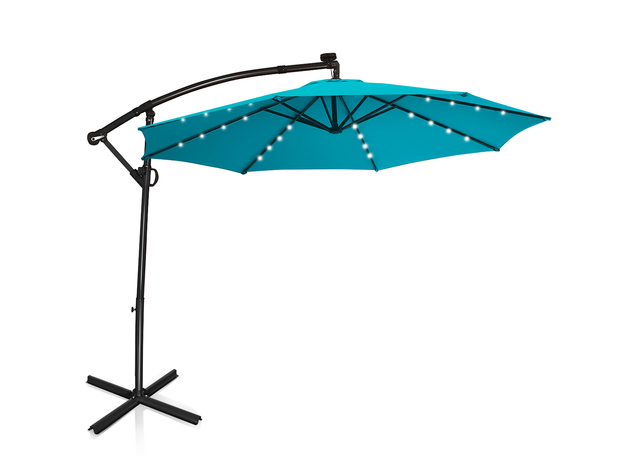Costway 10Ft Solar Powered LED Patio Umbrella