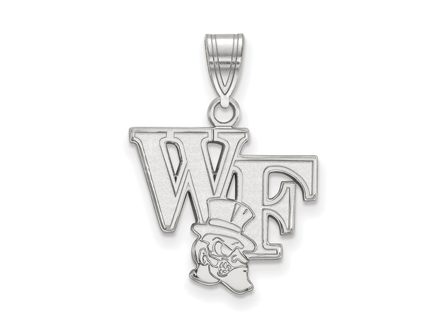 10k White Gold Wake Forest U. Medium Logo Pendant