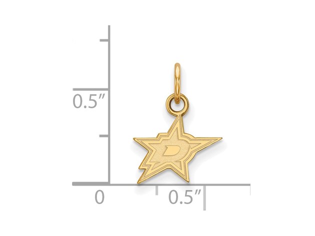 SS 14k Yellow Gold Plated NHL Dallas Stars XS (Tiny) Charm or Pendant