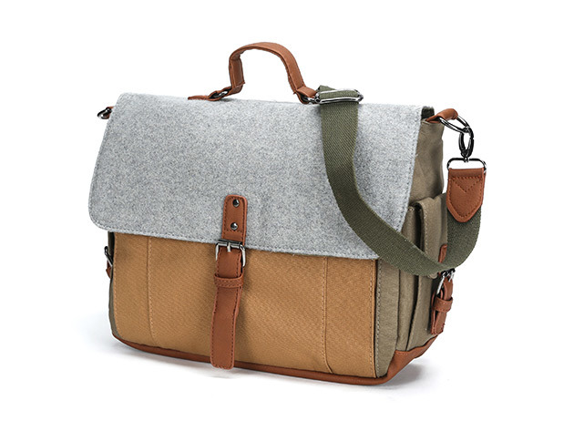 Something Strong Tri-Color Canvas & Wool Messenger