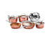 Gotham Steel Hammered Copper 10-Piece Non-Stick Ti-Ceramic Cookware Set with Lids