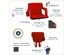 Reclining Stadium Seat with Armrests and Side Pockets (Red)