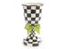 MacKenzie-Childs Courtly Check Enamel Pedestal Vase - Green Bow