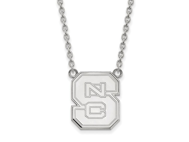 NCAA 10k White Gold North Carolina Large 'NCS' Pendant Necklace