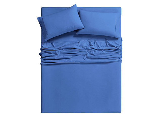 6-Piece Bamboo-Blend Comfort Luxury Sheet Set (Warm Blue/King)