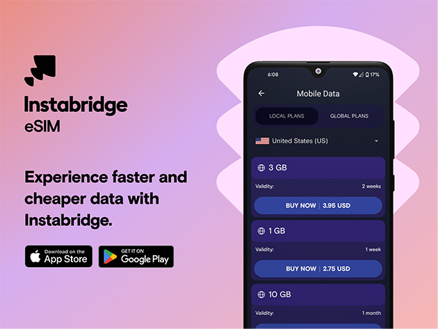 Instabridge eSIM: Lifetime Mobile Data Plan