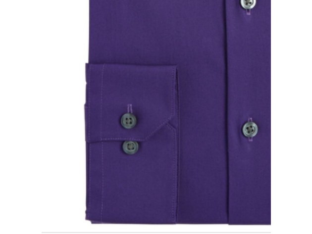 Alfani Men's Stretch Easy-Care Solid Dress Purple Size 15x32-33